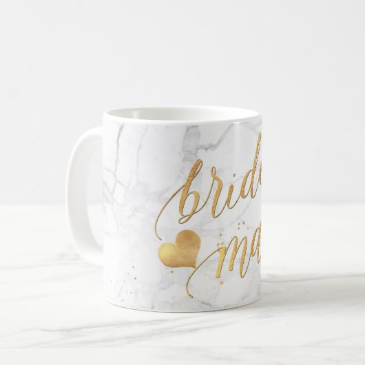 PixDezines Bridesmaid Marmor+Imitate Gold/Script Kaffeetasse (Vorderseite Links)