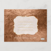 PixDezines Bronze/Imitat Folie/Fotos Save the Date Ankündigungspostkarte (Rückseite)