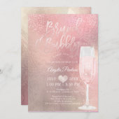 PixDezines Brunch Bubbly/Confetti+Ombre Rose Einladung (Vorne/Hinten)