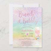 PixDezines Brunch Bubbly/Cotton Candy Confetti Einladung (Vorderseite)