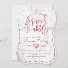PixDezines Brunch Bubbly/Imitats Rose Gold Marmor Einladung