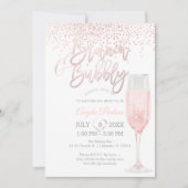 PixDezines Brunch Bubbly/Pink+Silver Confetti Einladung (Vorderseite)