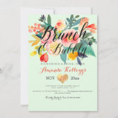 PixDezines Brunch & Bubbly Spring Floral/Coral+Min Einladung (Vorderseite)