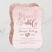 PixDezines Brunch N Bubbly/Rose Gold Confetti Einladung (Vorne/Hinten)