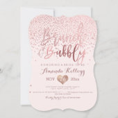 PixDezines Brunch N Bubbly/Rose Gold Confetti Einladung (Vorderseite)