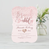 PixDezines Brunch N Bubbly/Rose Gold Confetti Einladung (Stehend Vorderseite)