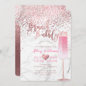 PixDezines Brunch N Bubbly/Rose Gold/Confetti Einladung (Vorne/Hinten)