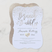 PixDezines Brunch N Bubbly/Silver Confetti Einladung (Vorne/Hinten)