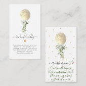 PixDezines Buchanforderung, Watercolor Gold Ballon Begleitkarte (Vorne/Hinten)