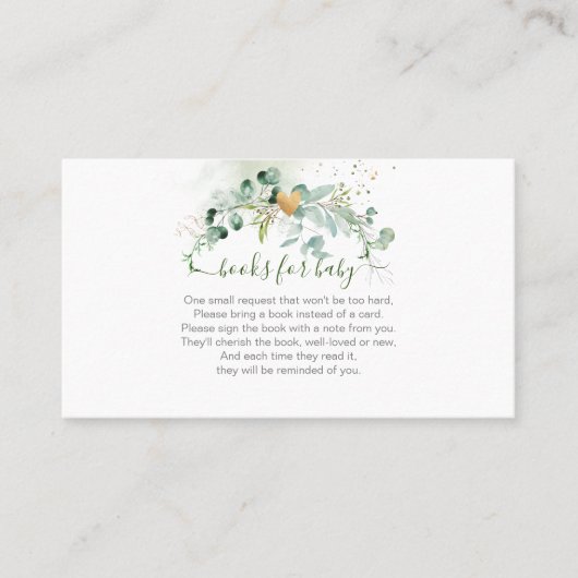 PixDezines Buchanfrage, Wasserfarbe Eukalyptus Platzkarte (Vorderseite)