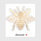 PixDezines Bumble Bee, Imitate Gold Aufkleber (Blatt)