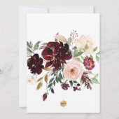 PixDezines Burgundy Blush Blume Einladung (Rückseite)