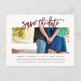 PixDezines Burgundy Modernes Pinselskript Ankündigungspostkarte