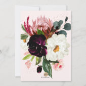 PixDezines Burgundy Rustic Bloom, Save the Date Einladung (Rückseite)