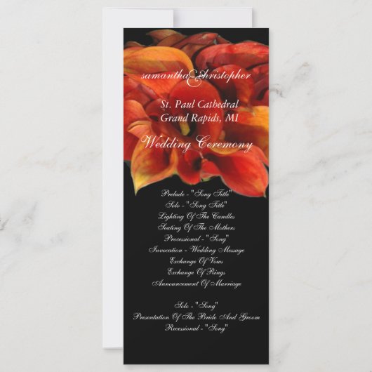 PixDezines BURNT ORANGE CALLA LILY INVITATIONEN Einladung (Rückseite)