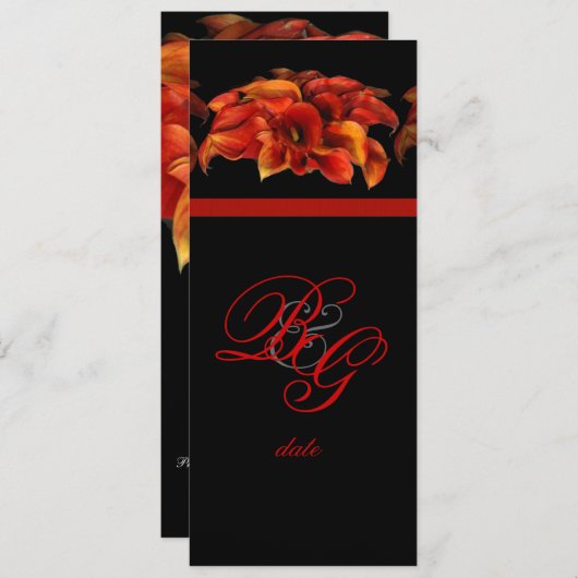 PixDezines BURNT ORANGE CALLA LILY INVITATIONEN Einladung (Vorne/Hinten)
