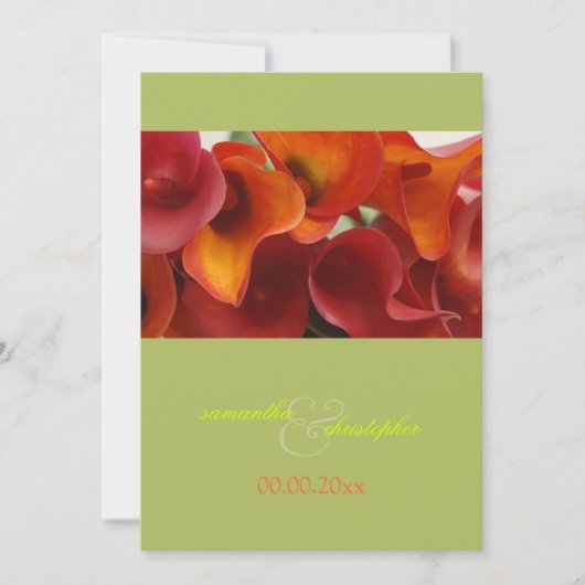 PixDezines BURNT ORANGE CALLA LILY INVITATIONEN Einladung (Vorderseite)