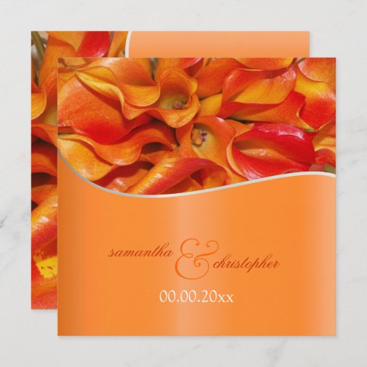 PixDezines BURNT ORANGE CALLA LILY INVITATIONEN Einladung (Vorne/Hinten)