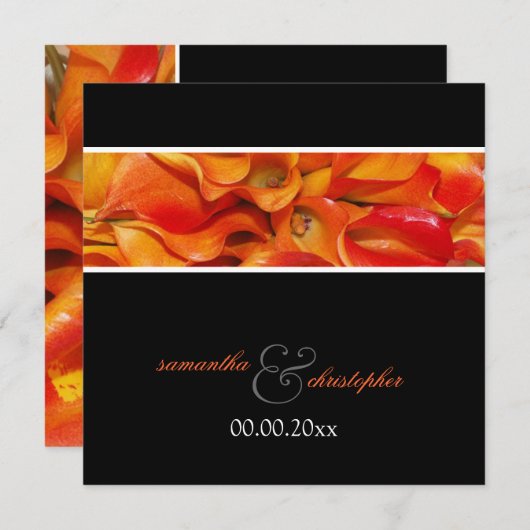 PixDezines BURNT ORANGE CALLA LILY INVITATIONEN Einladung (Vorne/Hinten)