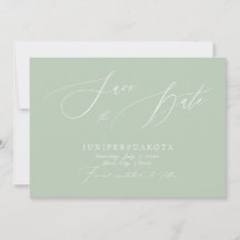 PixDezines Celadon Grün Script Save the Date