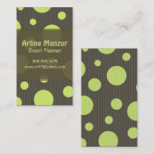 PixDezines Celery Polka Punkte und Button Streifen Visitenkarte (Vorne/Hinten)