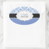 PixDezines Celeste Damask/DIY Hintergrundfarbe Ovaler Aufkleber (Tasche)