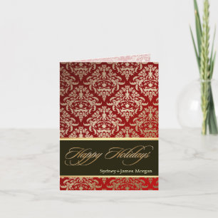 PixDezines Céline Damask, Imitate Goldener Glücksf Feiertagskarte