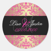 PixDezines Céline Damask Monogramm Aufkleber (Vorderseite)