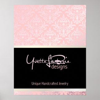 PixDezines Céline Damask, Rosequartz + Pink Poster
