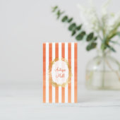 PixDezines celosia orange Streifen Aquarell Visitenkarte (Stehend Vorderseite)