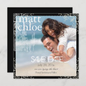 PixDezines Chadelier+Filigree/Datum/Farbe gerettet Save The Date (Vorne/Hinten)