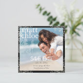 PixDezines Chadelier+Filigree/Datum/Farbe gerettet Save The Date (Stehend Vorderseite)