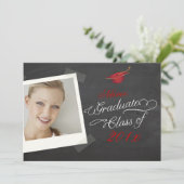 PixDezines Chalkboard-Abschluss Einladung (Stehend Vorderseite)