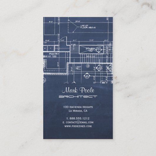 PixDezines Chalkboard-Architektenpläne Visitenkarte (Rückseite)