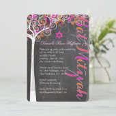 PixDezines CHALKBOARD BAUM DES LEBENS BAT MITZVAH Einladung (Stehend Vorderseite)