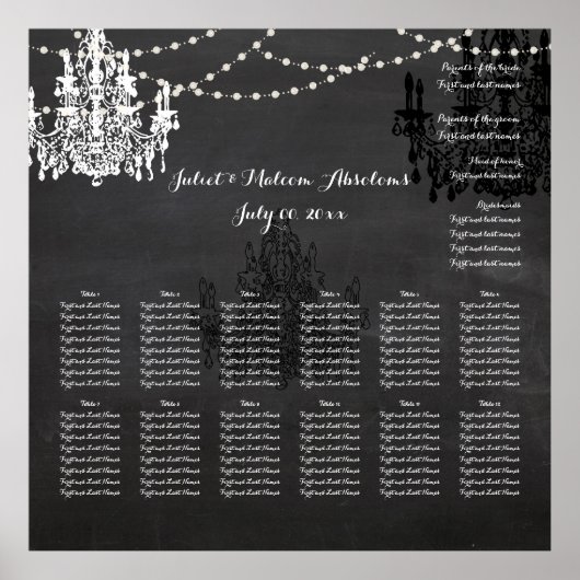 PixDezines chalkboard/chadeliers/Sitzplakette Poster (Vorne)