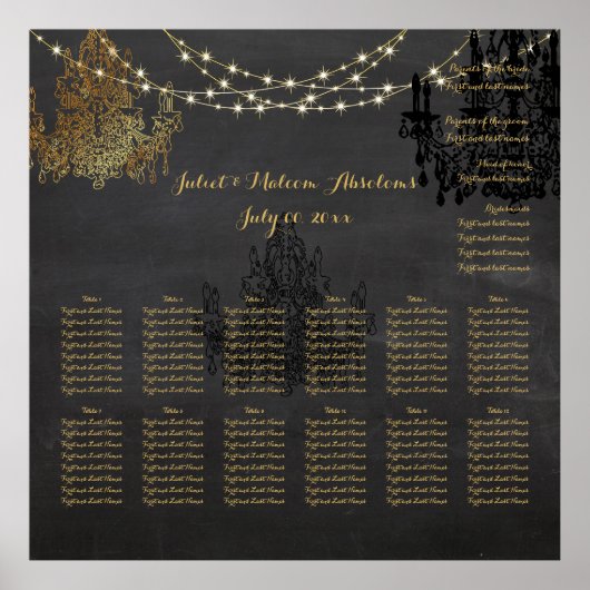 PixDezines chalkboard/chadeliers/Sitzplakette Poster (Vorne)