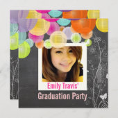 PixDezines Chalkboard, Fiesta für Party im Freien Einladung (Vorne/Hinten)