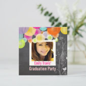 PixDezines Chalkboard, Fiesta für Party im Freien Einladung (Stehend Vorderseite)