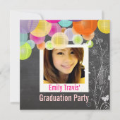 PixDezines Chalkboard, Fiesta für Party im Freien Einladung (Vorderseite)