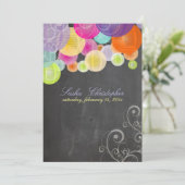 PixDezines Chalkboard+Fiesta Laternen Einladung (Stehend Vorderseite)