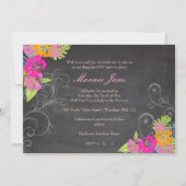 PixDezines chalkboard+floral/Abschluss Einladung (Rückseite)