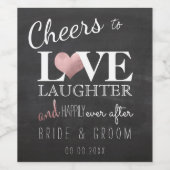 PixDezines Chalkboard+Imitate Rose Goldenes Herz Weinetikett (Einzelnes Label)