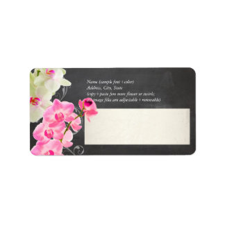 PixDezines chalkboard+kona rosa Orchid Adressaufkleber