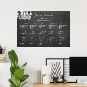 PixDezines chalkboard+Kronleuchter/Sitzplan Poster (Heimbüro)