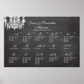 PixDezines chalkboard+Kronleuchter/Sitzplan Poster (Vorne)