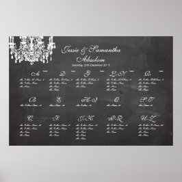 PixDezines chalkboard+Kronleuchter/Sitzplan Poster