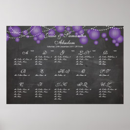 PixDezines chalkboard+lila Laterne/Sitzkarte Poster
