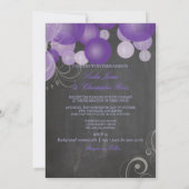 PixDezines Chalkboard lila Signalleuchten Einladung (Rückseite)