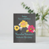 PixDezines Chalkboard Luau Abschluss/tropisch Ankündigungspostkarte (Stehend Vorderseite)